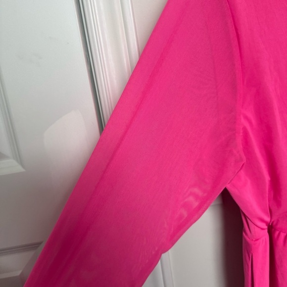 Torrid Elegant Pink Dress long sleeve 1X - Picture 5 of 7